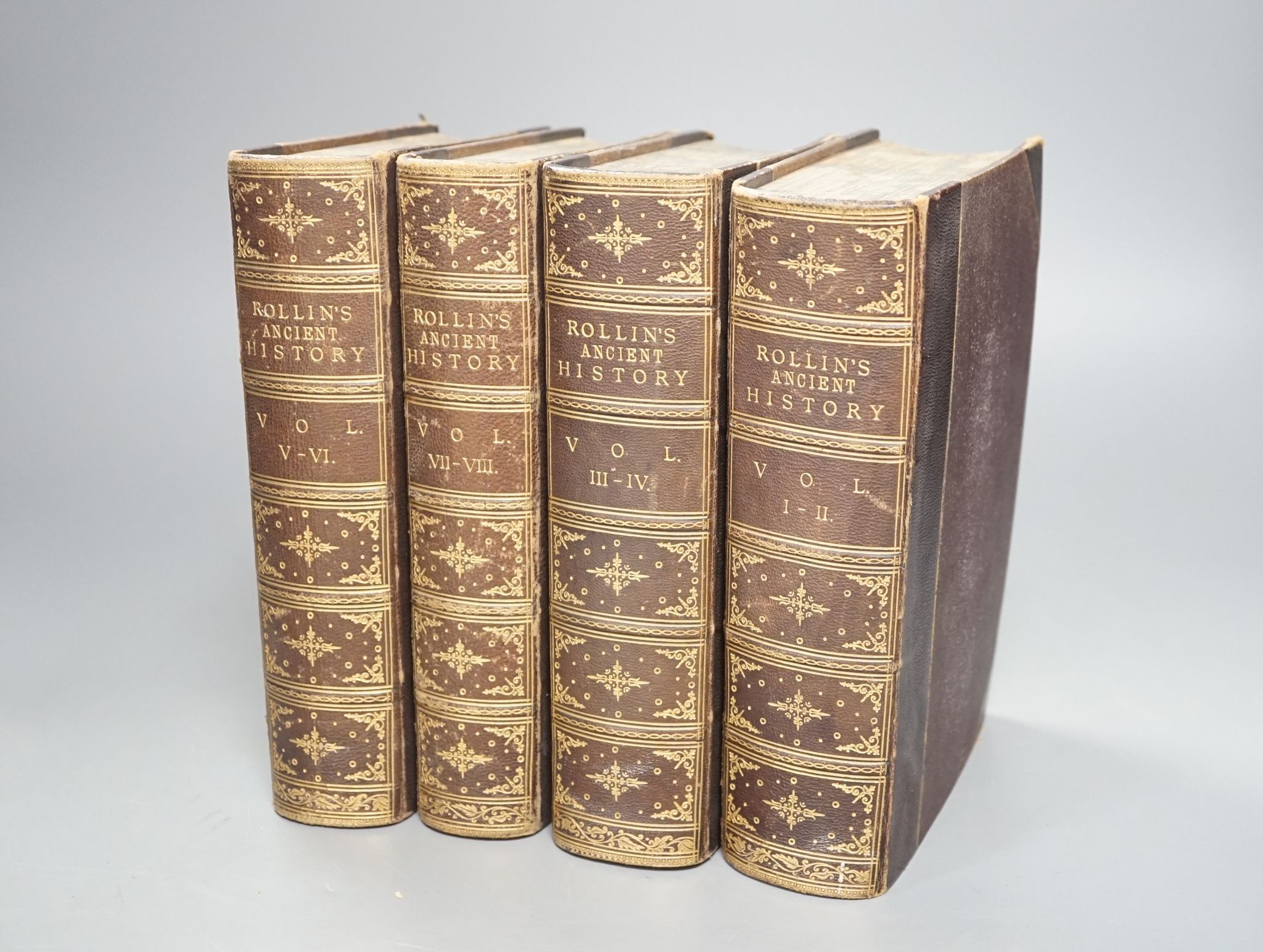 Rollin, Charles - The Ancient History of the Egyptians, Carthaginians, Assyrians, Babylonians (etc), 15th edition revised and corrected ... 8 vols (in 4). maps, (some folded); later 19th century.
